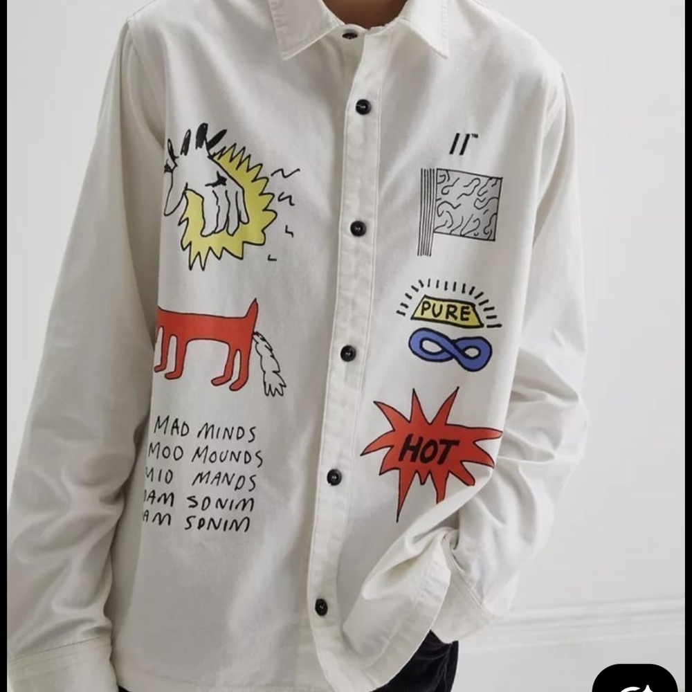 Urban Outfitters M/SF/T Mad Minds Oversize Graphic Cotton Shirt